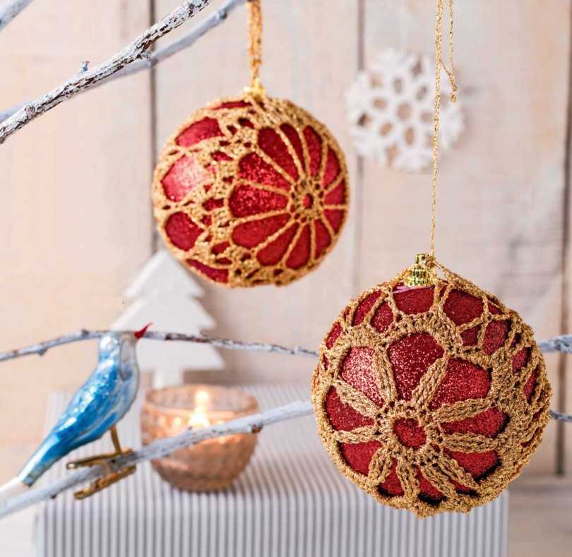 Вязание крючком елочного украшения