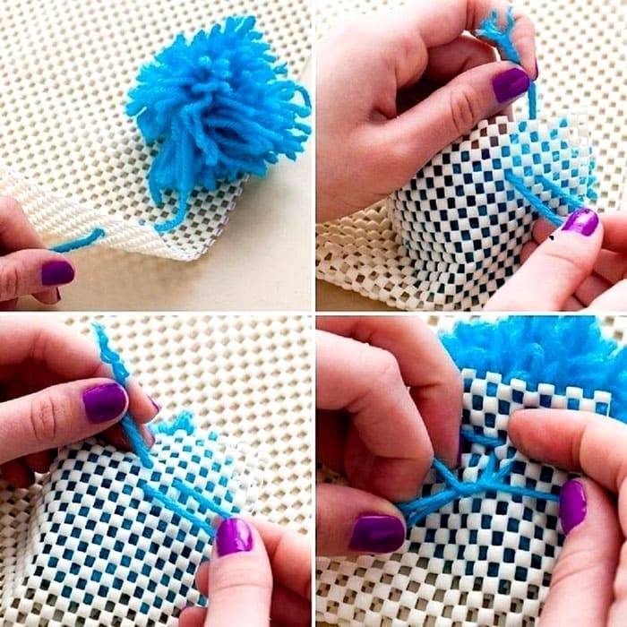 Коврик из помпонов